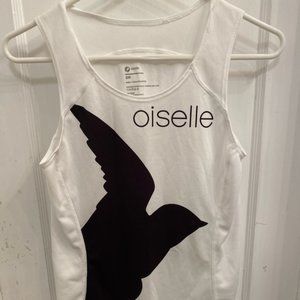Oiselle Team Singlet, Small/4, White and Black